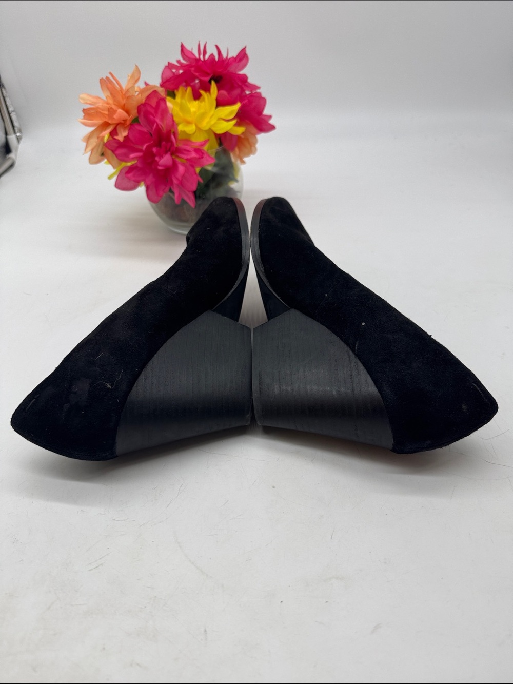 Eileen Fisher Black Suede Pointed Wedge Pumps Size 11 BLW10189 - Picture 5 of 8